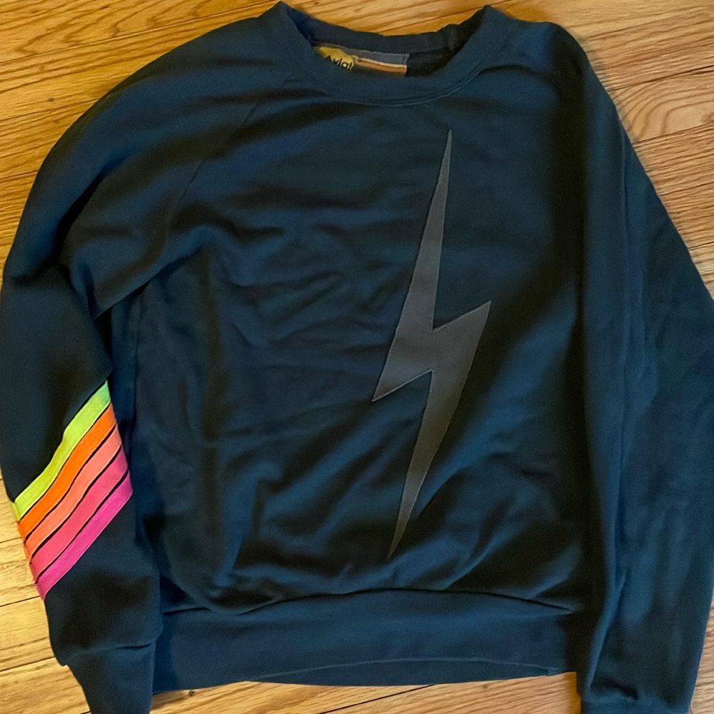 Aviator Nation lightning bolt crew neck